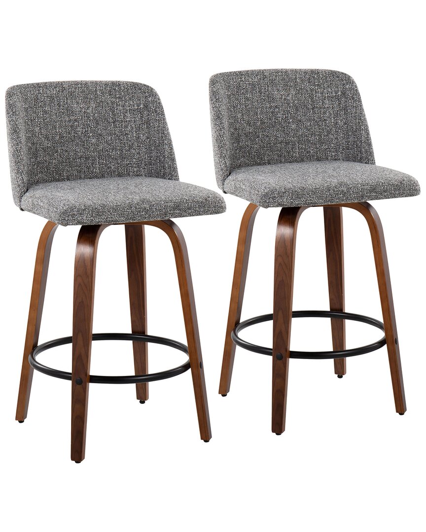 Lumisource Toriano Counter Stool Set Of 2 In Brown