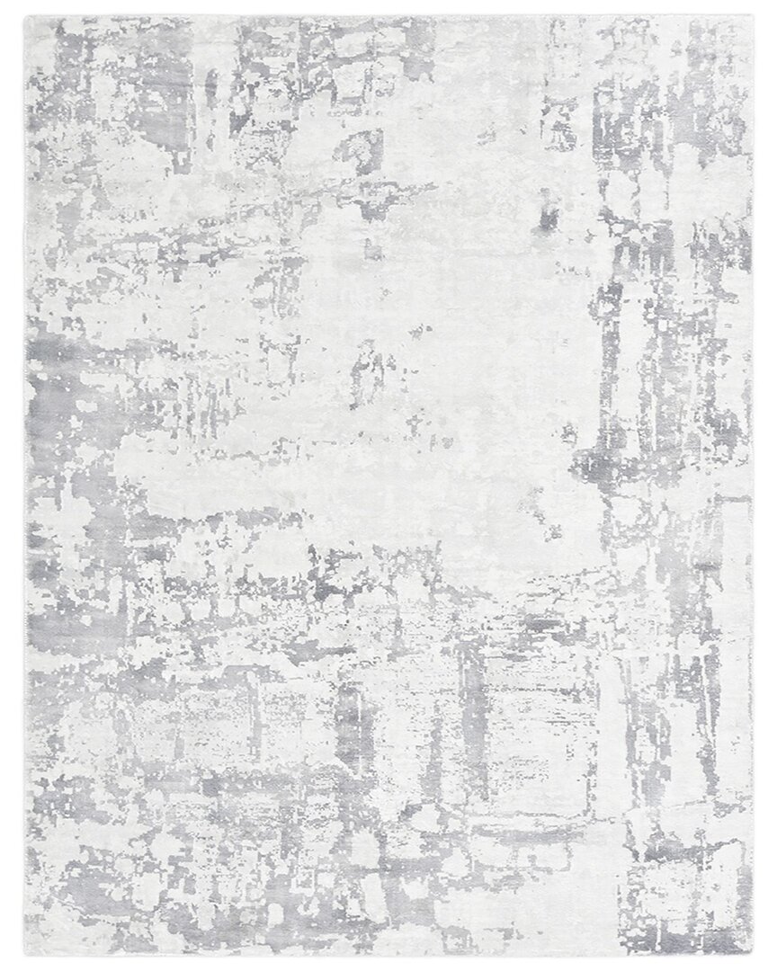 Solo Rugs Blush Contemporary Abstract Hand-loomed Wool-blend Area Rug In Gray