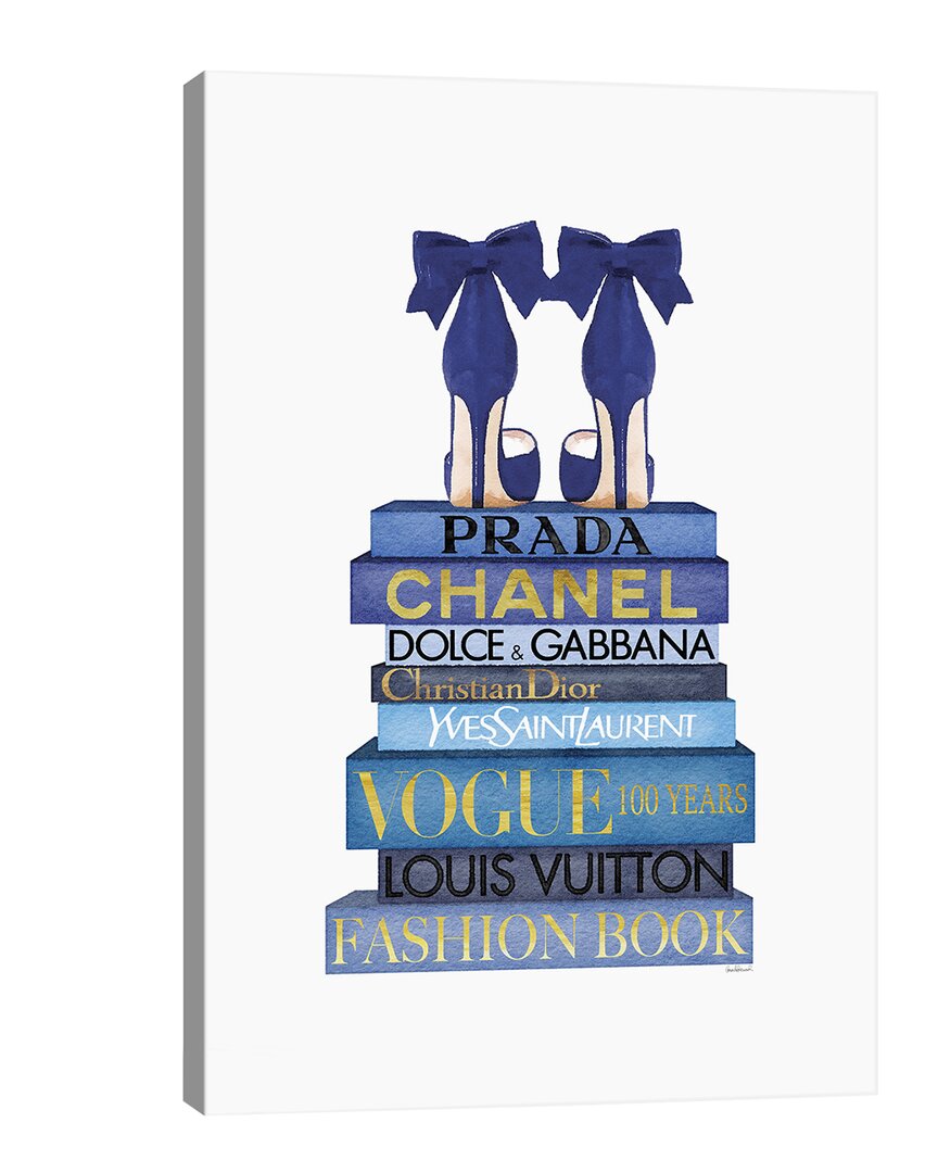 Icanvas Tall Blue Books, Blue Shoes Wall Art By Amanda Greenwood