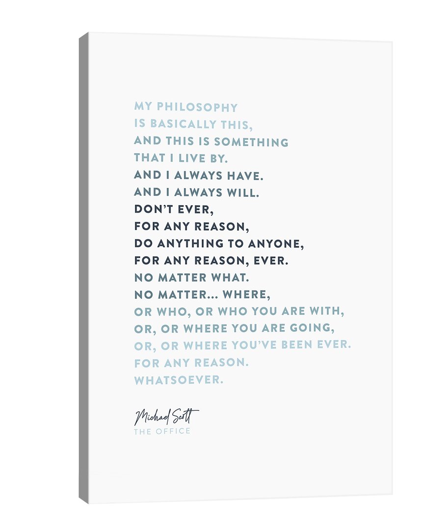 Icanvas Michael Scott The Office Philosophy Wall Art By Holly Van Wyck