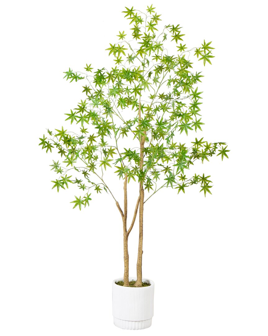 Nearly Natural 6ft Artificial Maple Tree With Planter In Green
