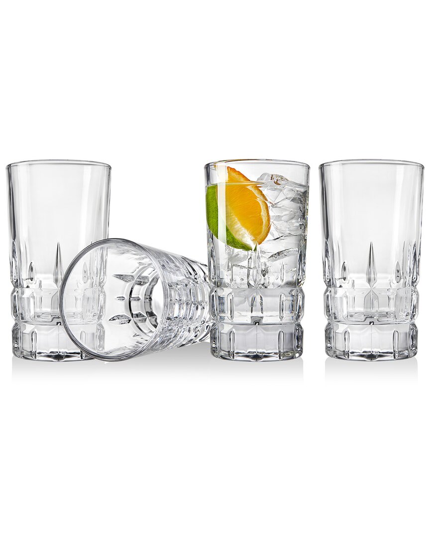 Shop Godinger Kingsley Highball Glasses (set Of 4) In Clear