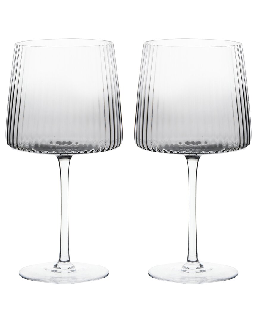 Anton Studio Designs Set Of 2 Empire Gin Glasses In Grey