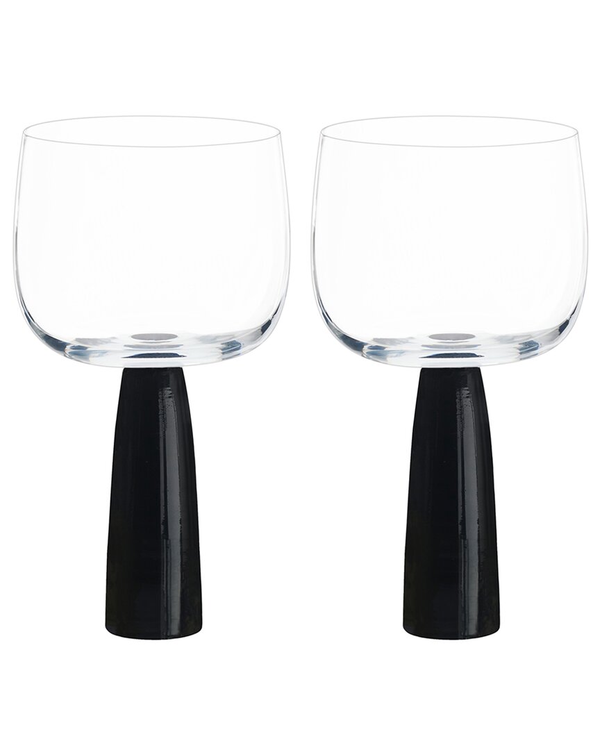 Anton Studio Designs Set Of 2 Oslo Gin Glasses In Black