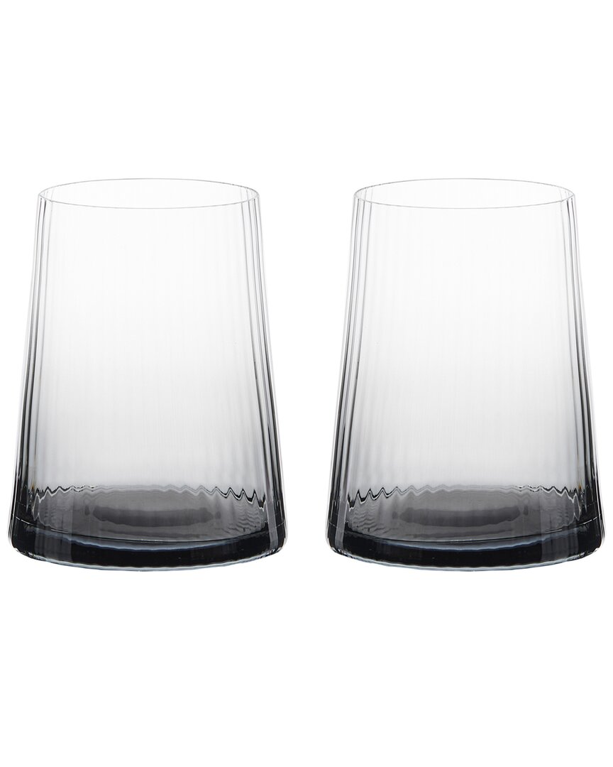 Anton Studio Designs Set Of 2 Empire Dof Tumblers In Grey