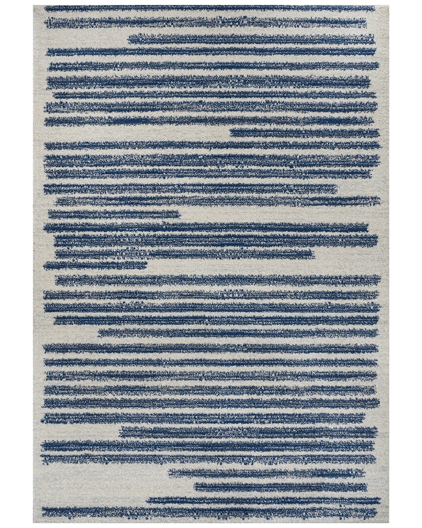 Jonathan Y Khalil Modern Berber Stripe Polypropylene Rug In White