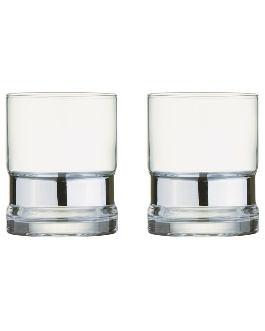 Anton Studio Designs Set Of 2 Soho Dof Tumblers In Silver