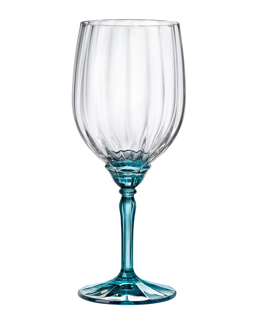 Shop Bormioli Rocco Set Of 4 Florian 18oz Blue Red Wine/gin Tonic Glasses