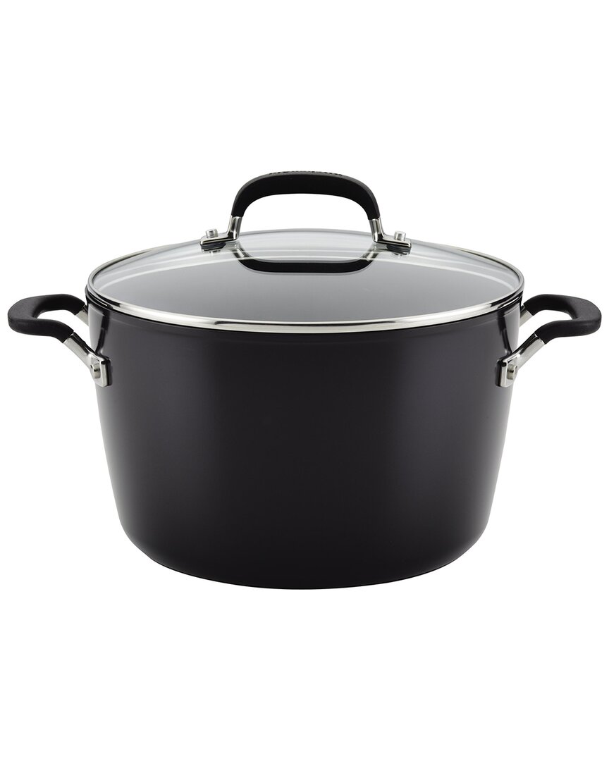 Kitchenaid Hard Anodized Nonstick Stockpot With Lid In Black