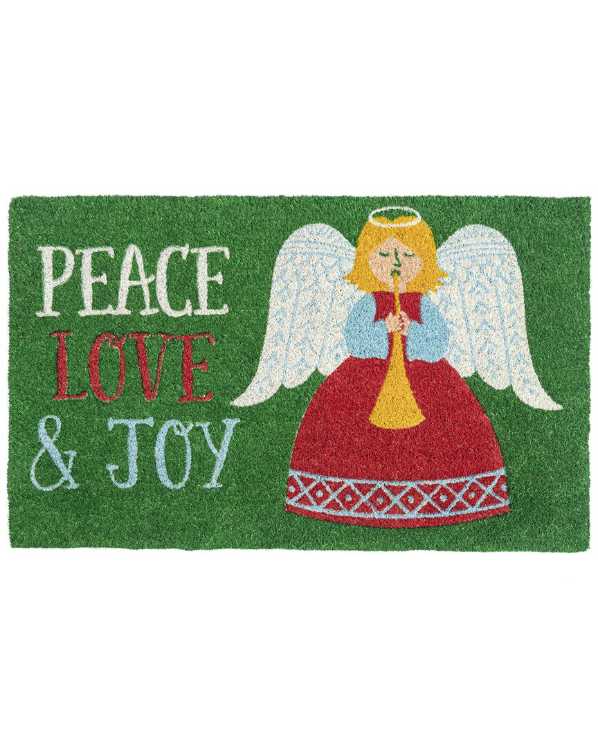 Entryways Peace Love & Joy Coir Doormat In Multi