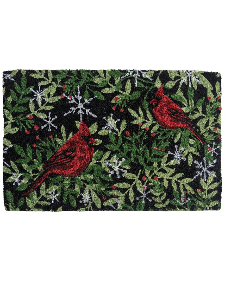 Entryways Williamsburg Holiday Cardinal Handwoven Coconut Fiber Doormat In Red