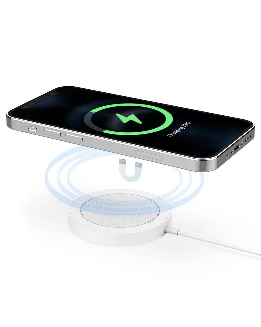 Phunkee Tree Leather Magnetic Wireless Charging Pad In White
