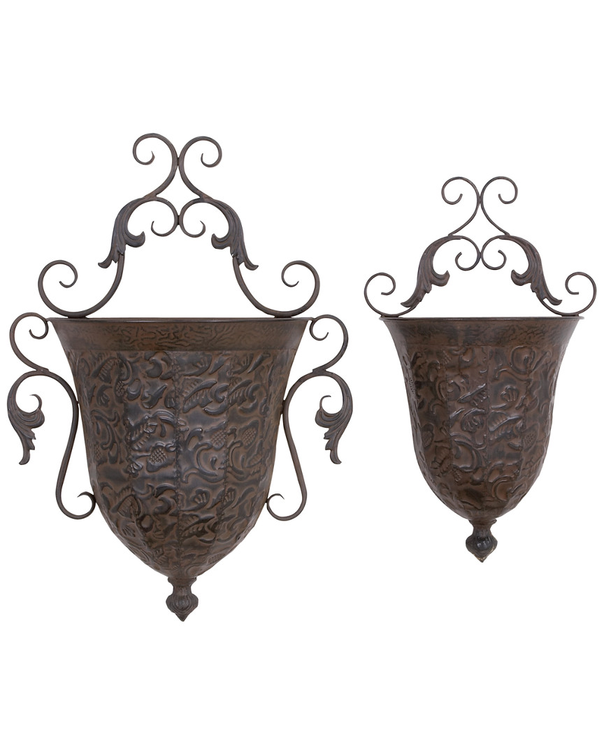 Peyton Lane Set Of 2 Metal Wall Planters