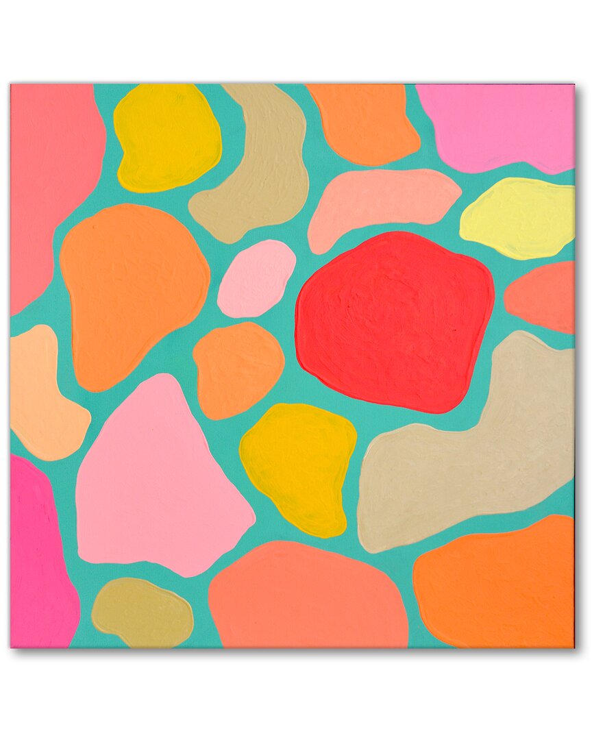 Ready2hangart Turquoise Confetti Wrapped Canvas Wall Art By Lisa Kaw