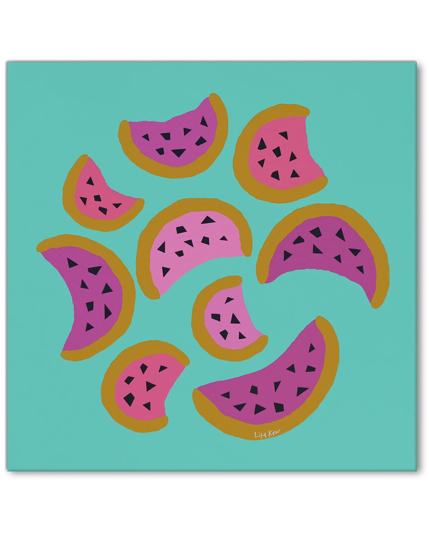 Ready2hangart Watermelon Fiesta Wrapped Canvas Wall Art By Lisa Kaw
