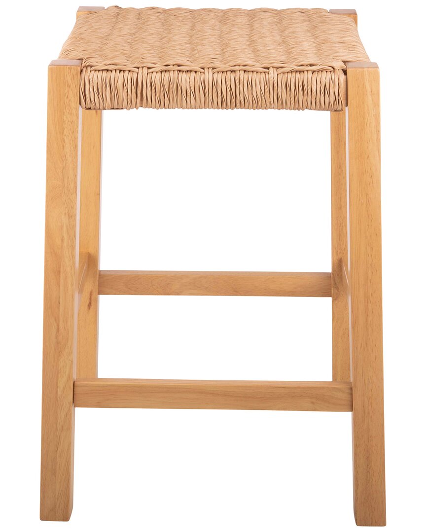 Alaterre Furniture Newport 24in Wood Counter Height Stool With Handcrafted Woven Rope Seat