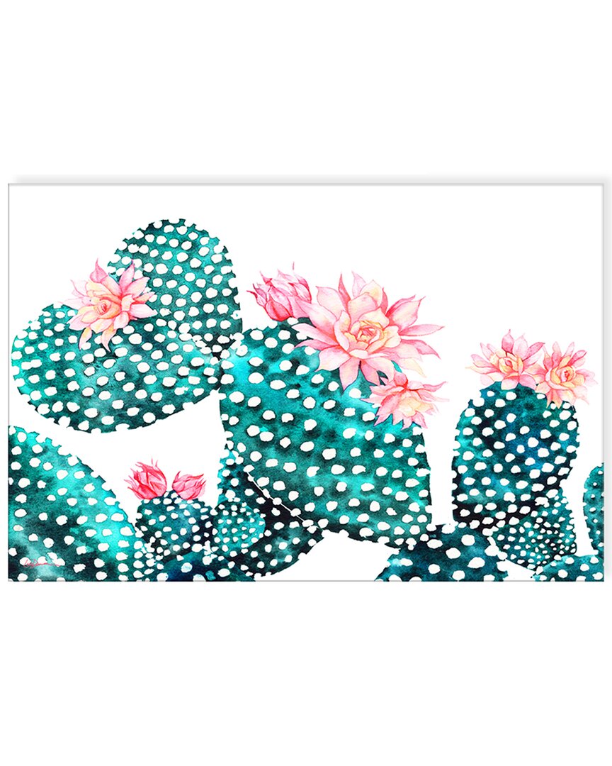 Ready2hangart Flowering Cactus Wrapped Canvas Wall Art By Laurie Duncan