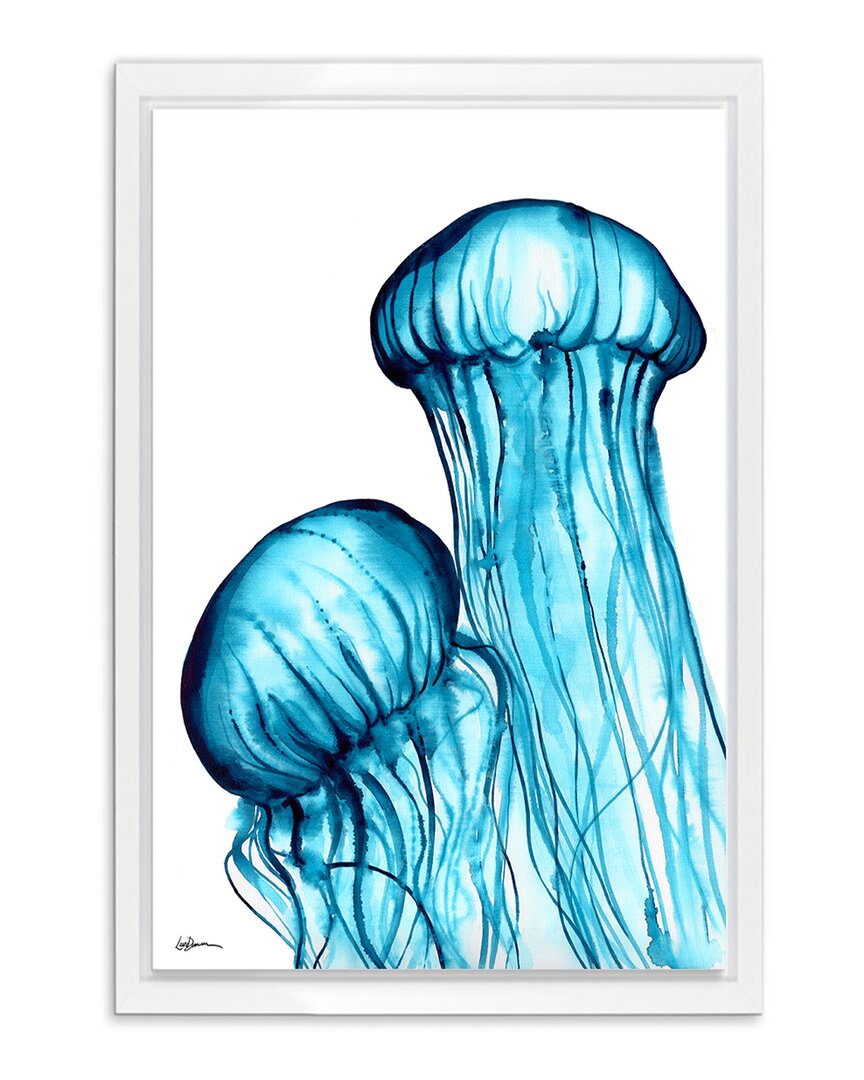 Ready2hangart Turquoise Dancing Jellies Wrapped Canvas Wall Art By Laurie Duncan