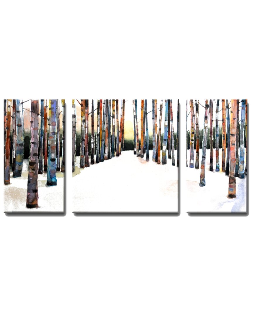 Ready2hangart Painted Winter Grove 3pc Wrapped Canvas Wall Art By Norman Wyatt