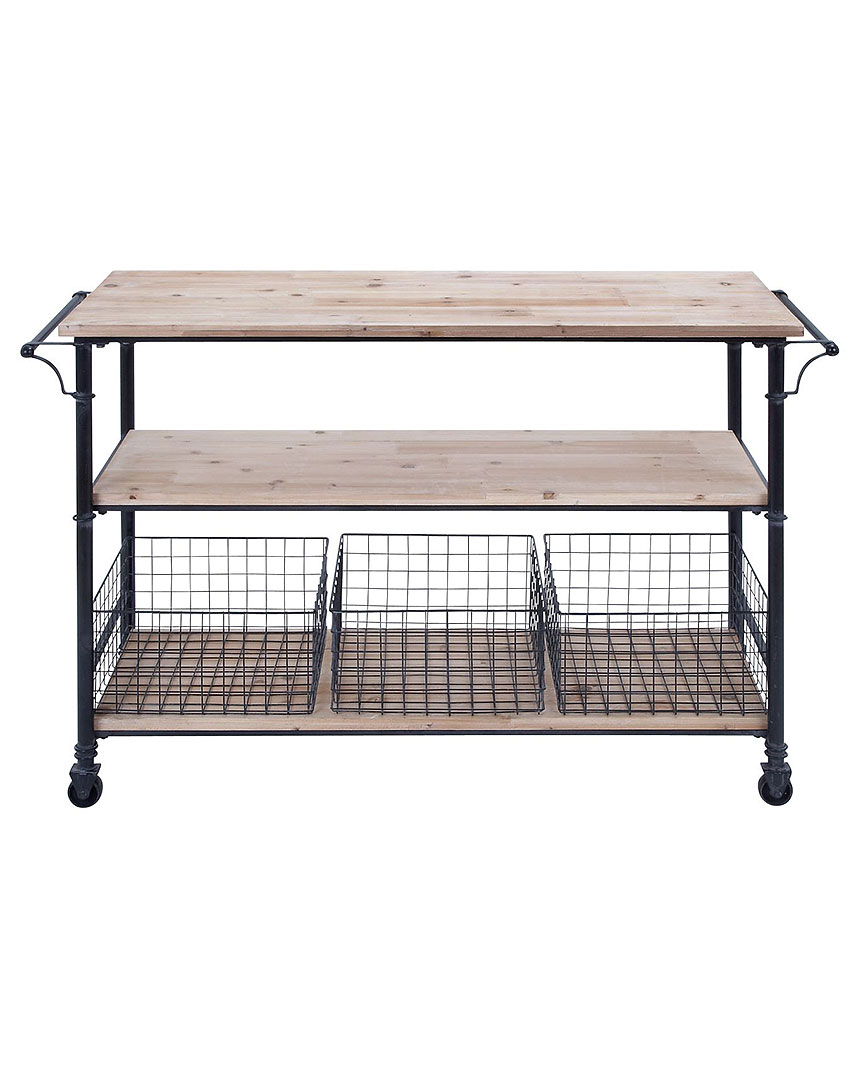 Peyton Lane Basket Cart In Brown