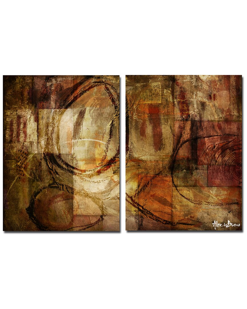 Ready2hangart Earth Tone Abstract Iii Wrapped Canvas Wall Art Set