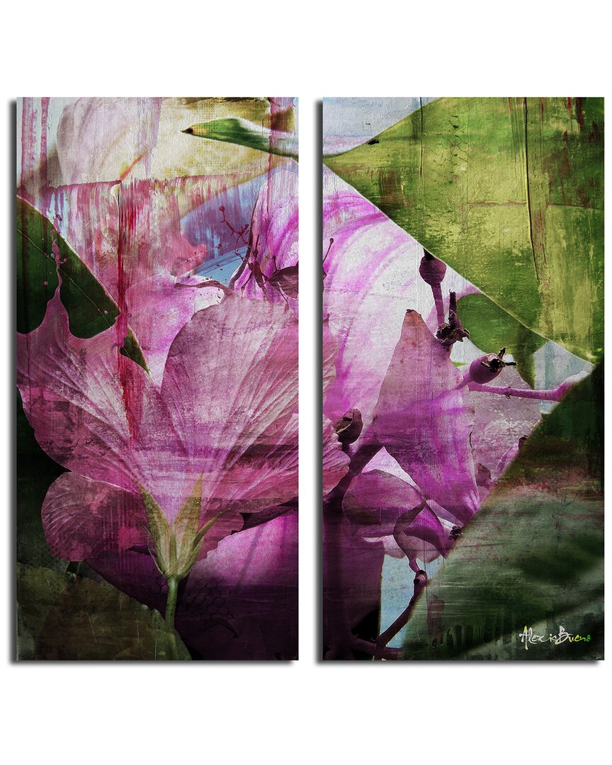 Ready2hangart Hibiscus Abstract 2pc Wrapped Canvas Wall Art By Tristan Scott