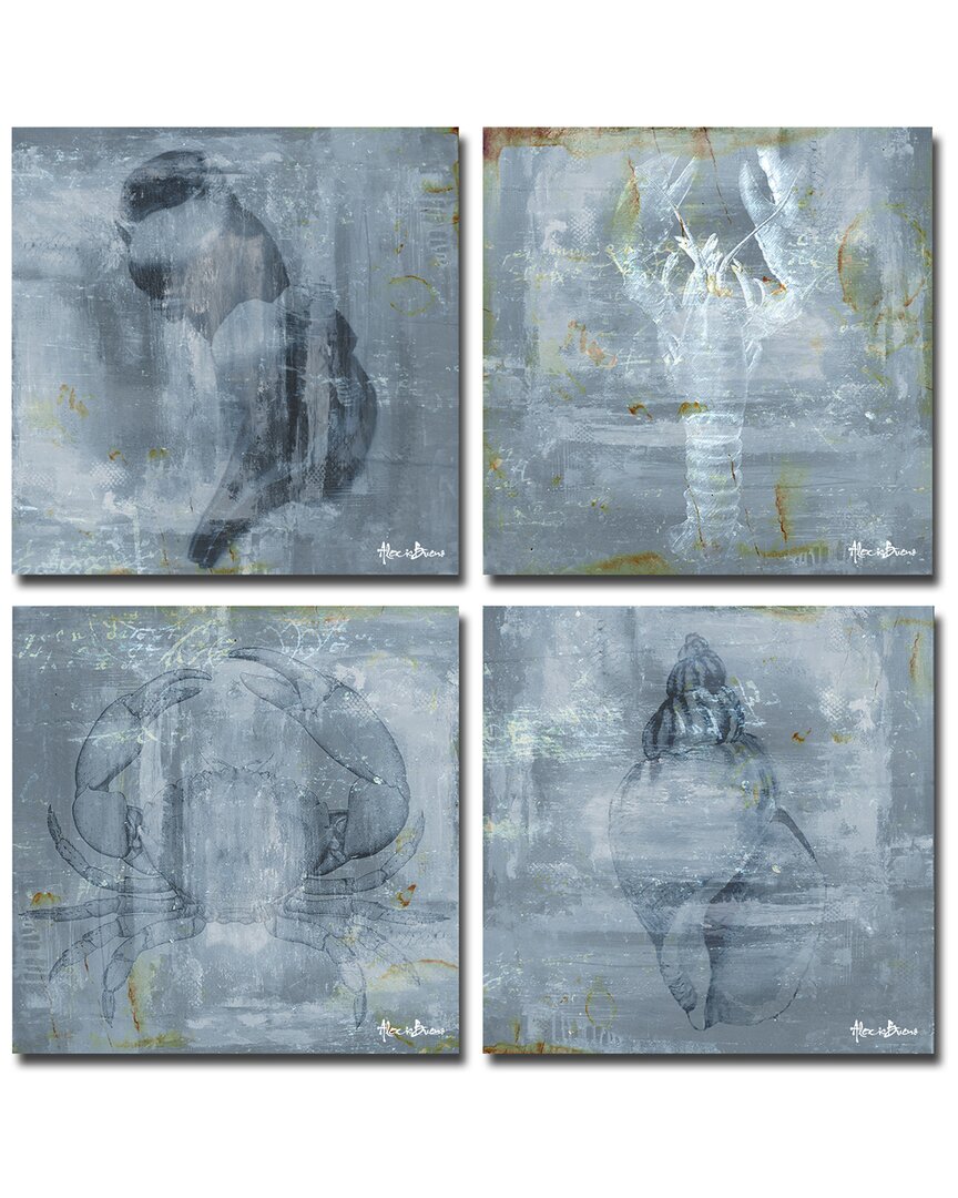 Ready2hangart Nautical 4pc Wrapped Canvas Wall Art By Tristan Scott