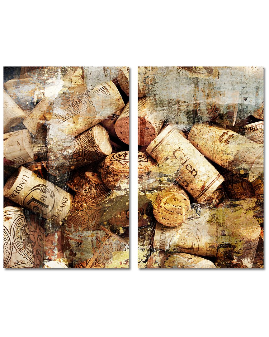 Ready2hangart Never Enough Corks 2 Piece Wrapped Canvas Wall Art Set