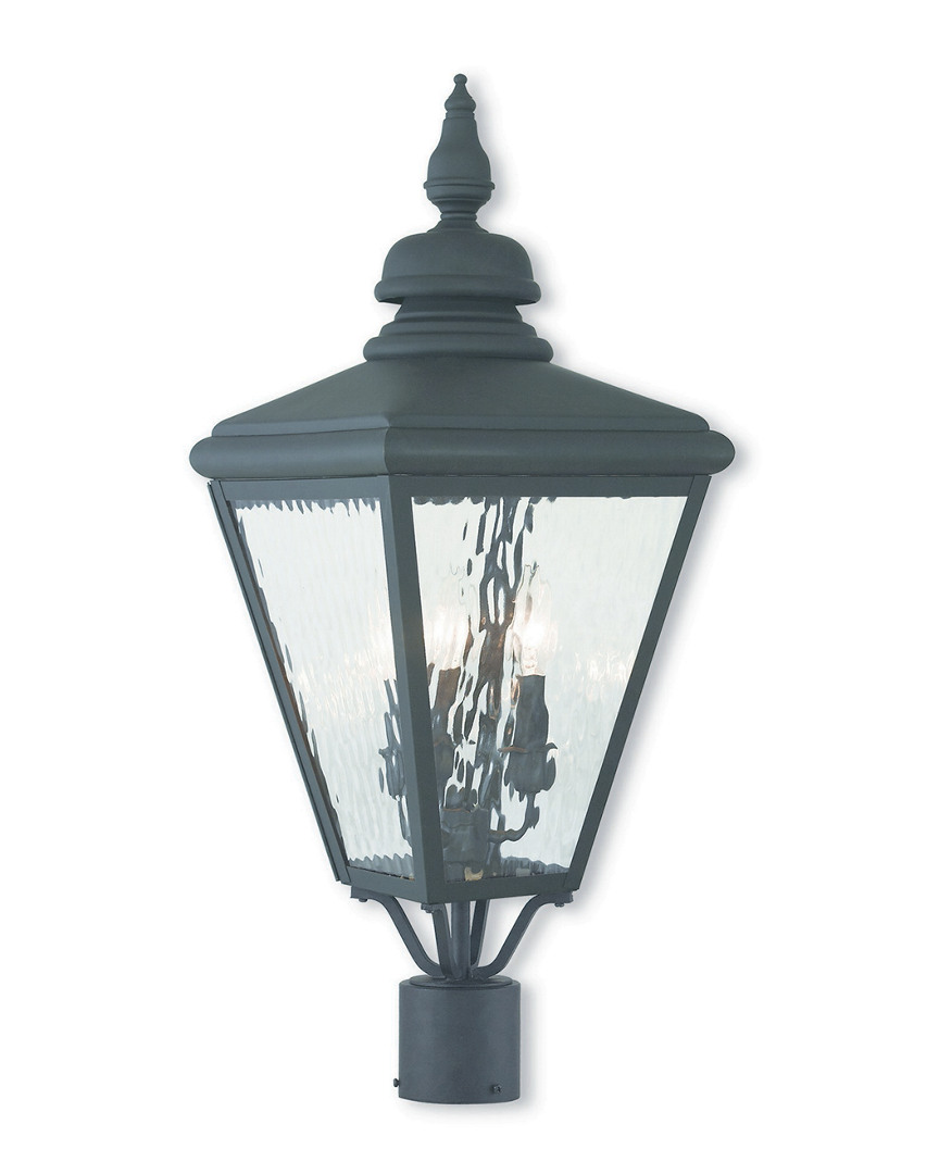 Livex Lighting Livex Cambridge 3-light Black Post-top Lantern