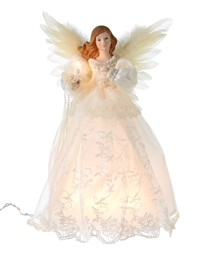 Kurt Adler 6.2in 10-light Ivory Angel Treetop