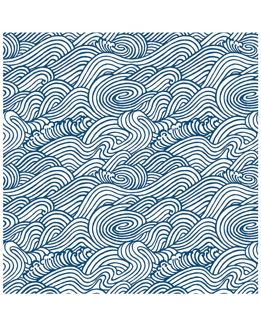 A-street Prints Mare Navy Wave Wallpaper