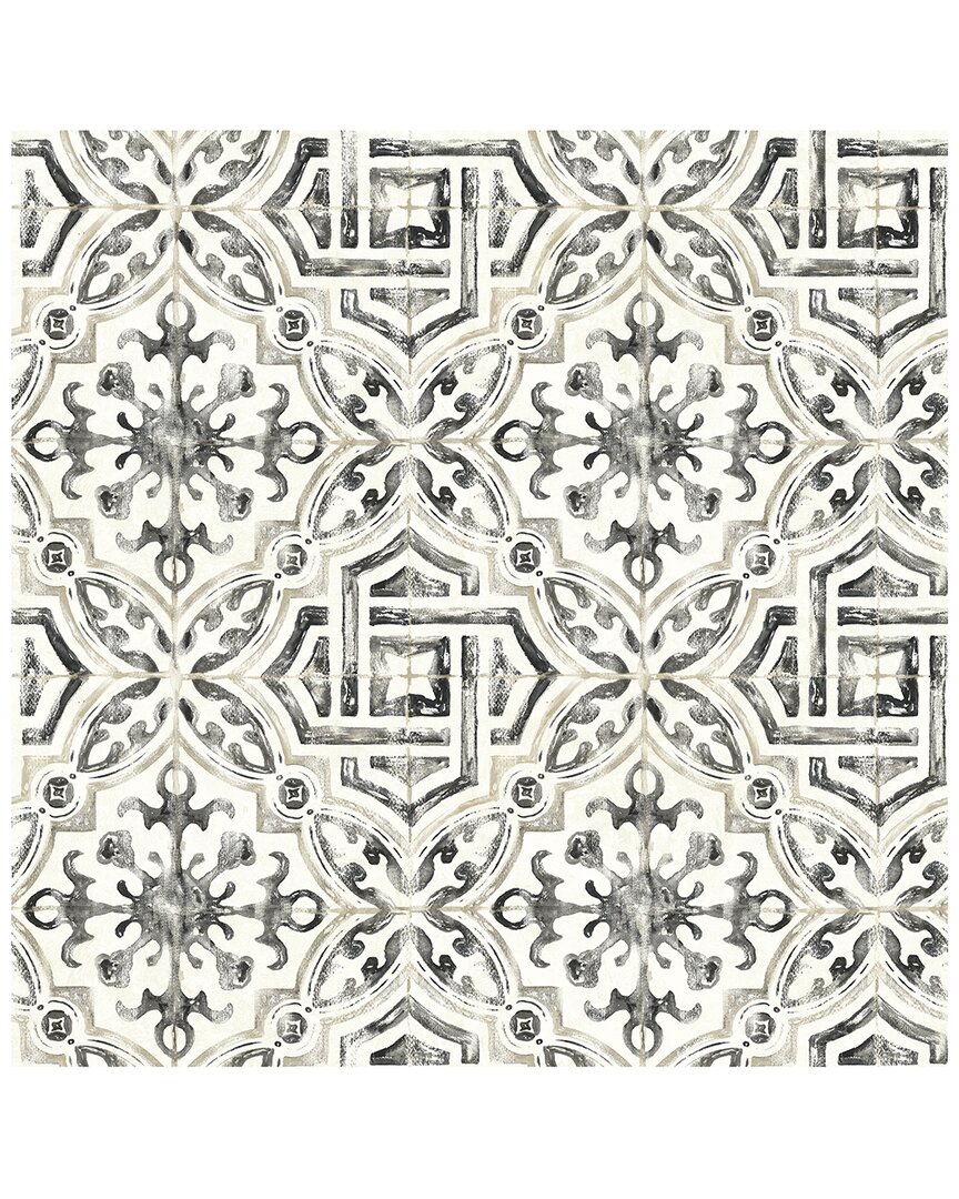 Shop Brewster Sonoma Charcoal Spanish Tile Wallpaper