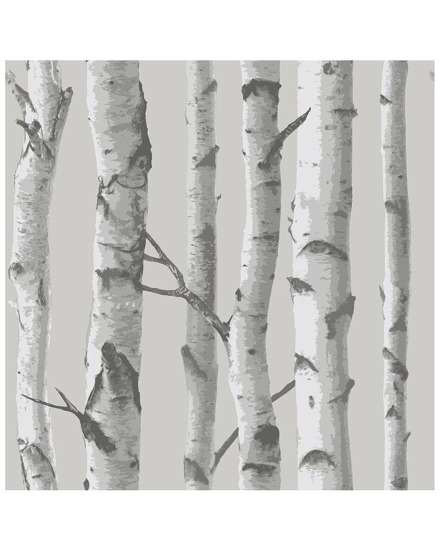 Nuwallpaper Mountain Birch Grey Peel & Stick Wallpaper