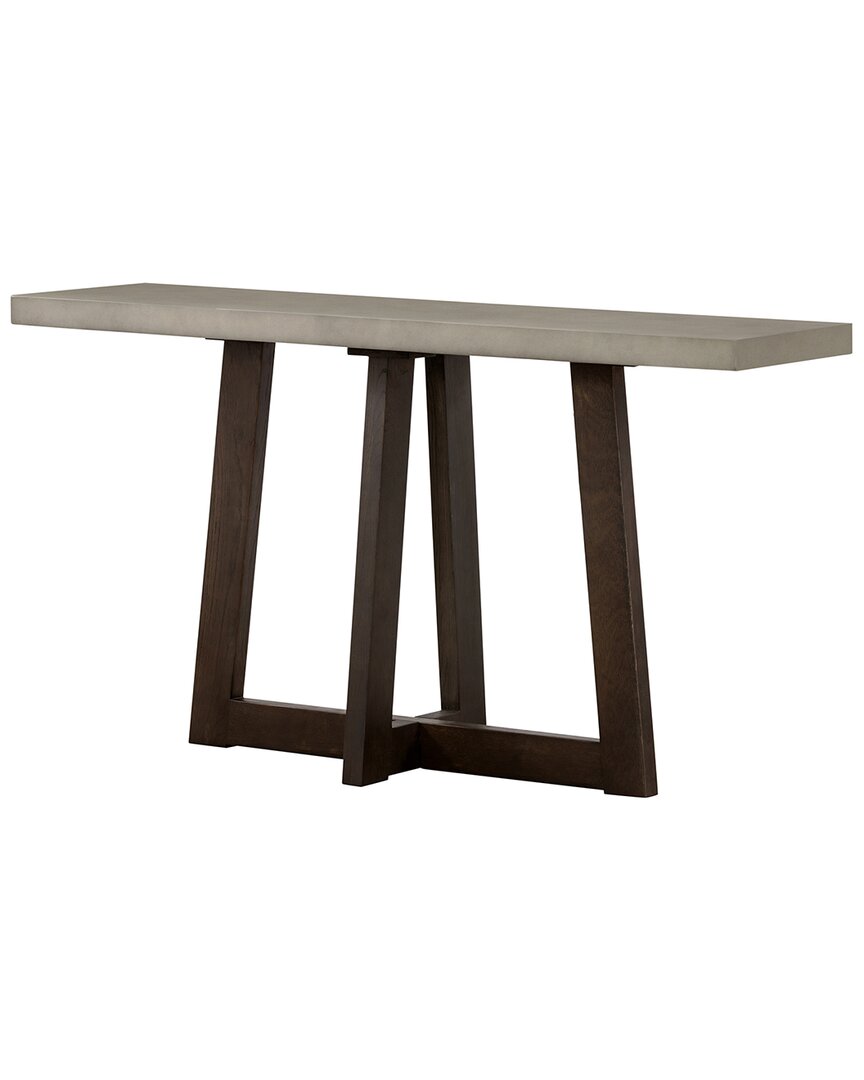Armen Living Elodieconcrete And Oak Rectangle Console Table In Medium