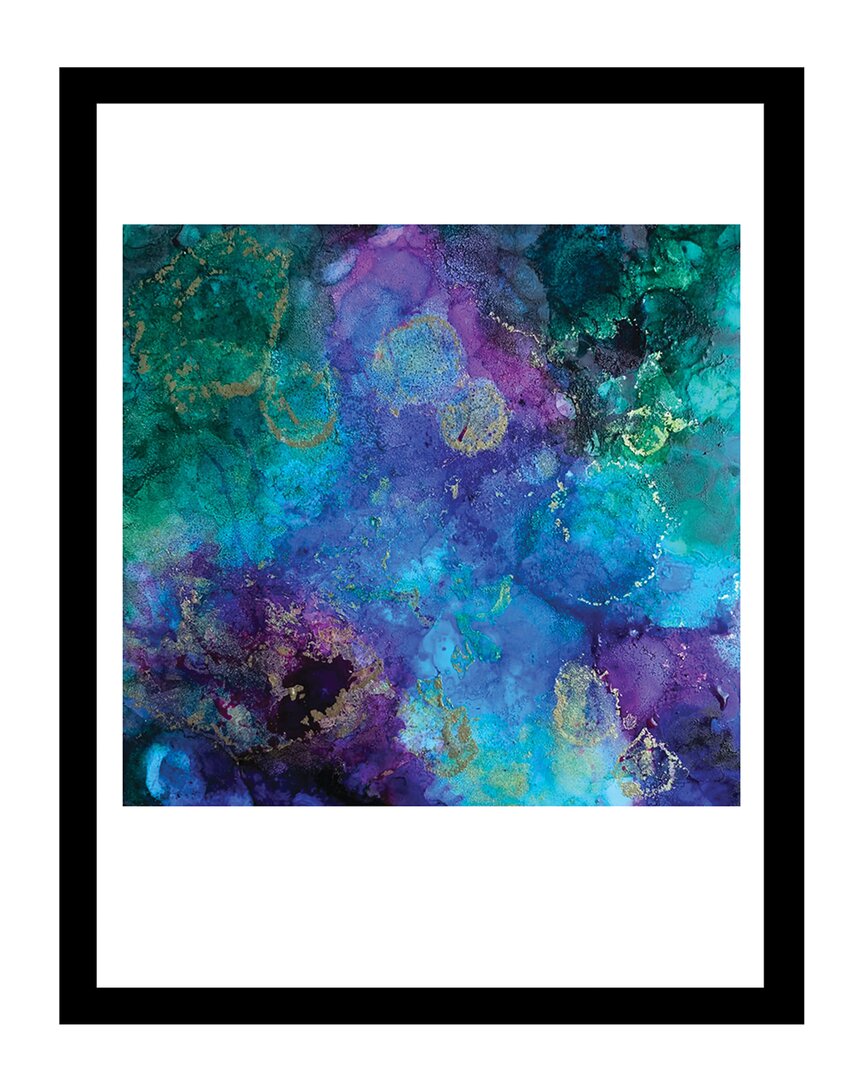 Wahlart Design Venice Beach Collections Wahl Alcohol Inks Design - Green/purple/gold - 14x Wall Art By Sarah Wahl