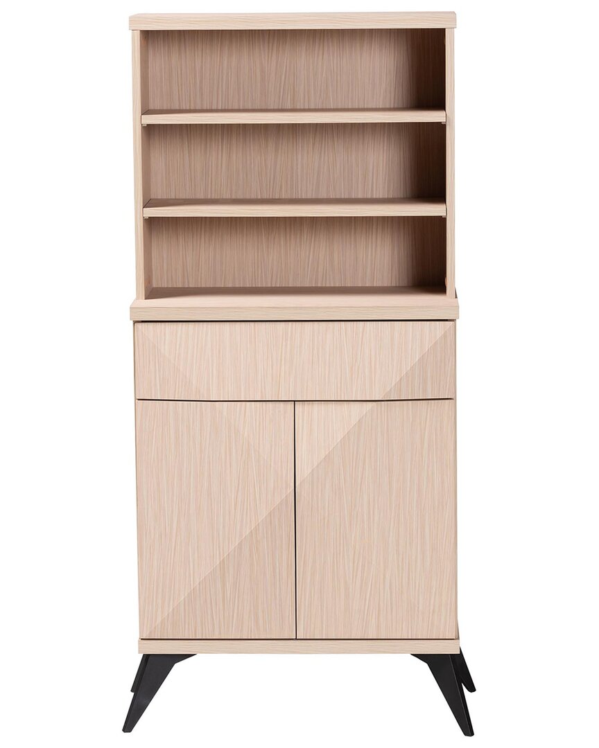 Baxton Studio Draper Mid-century Modern Wood Kitchen Cabinet