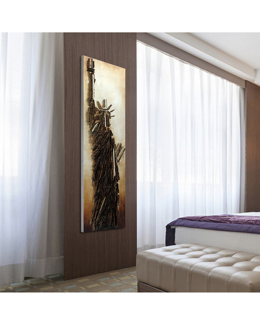 Empire Art Direct Liberty Hand Painted Gold Leaf Rugged Wood Wall Art Sculpture