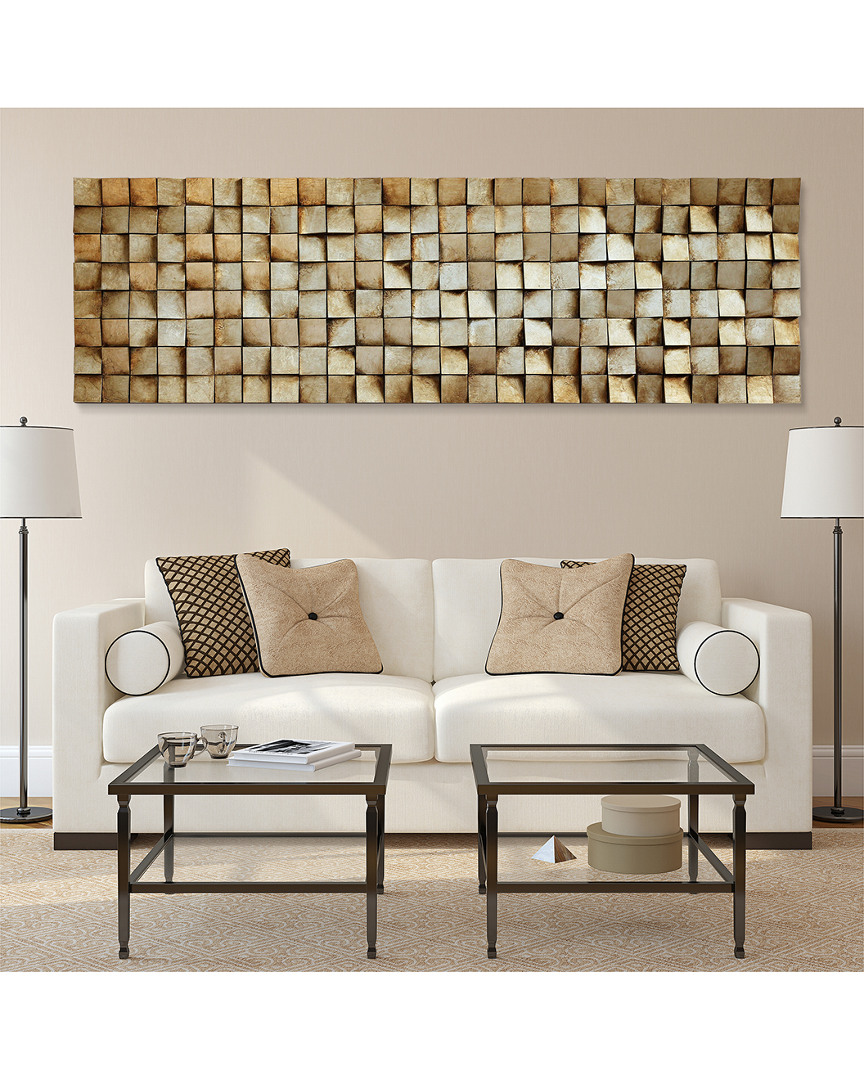 Empire Art Direct Textured 2 Gold Leaf Mdf Blocks & Wood Frame Wall Art