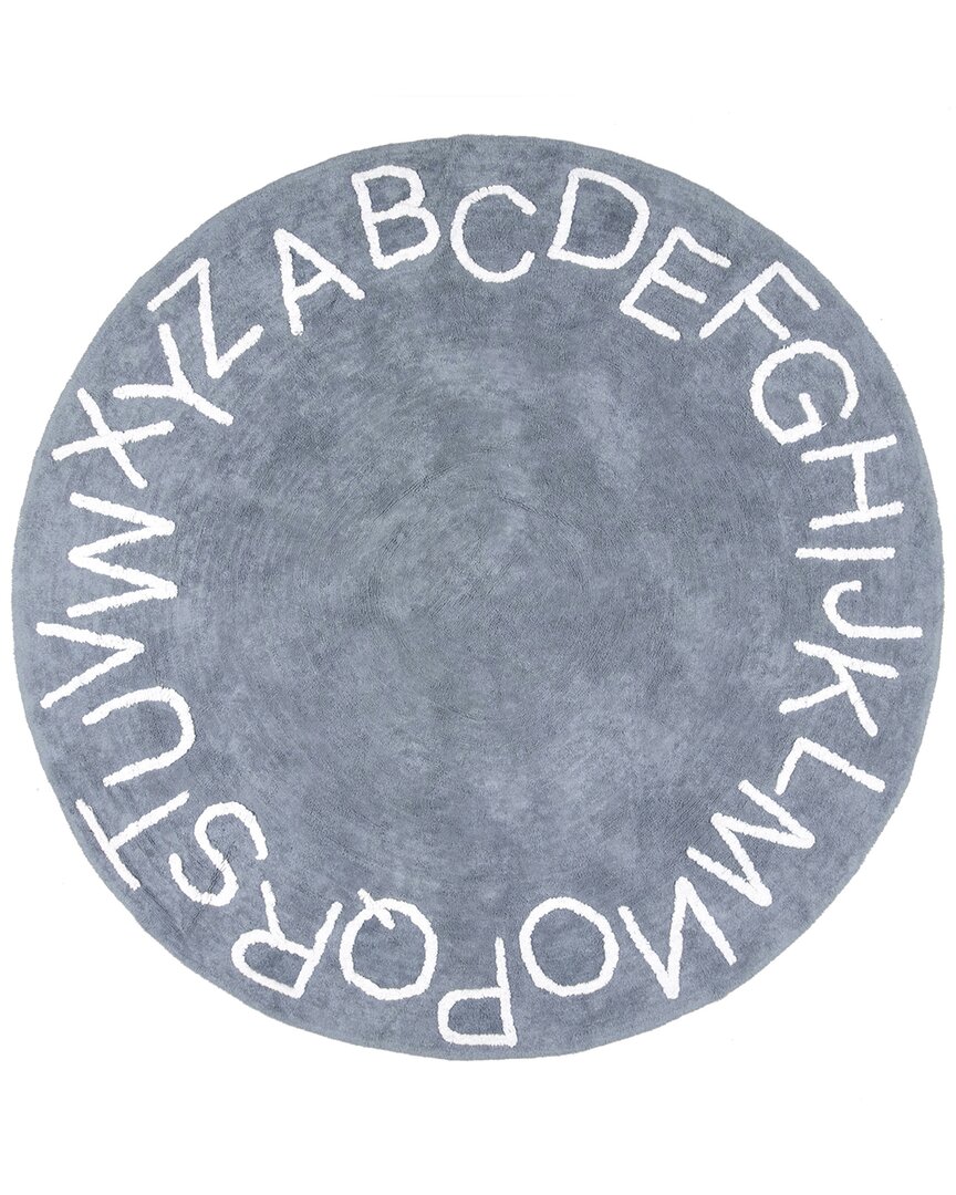 Nuloom Kids Round Alphabet Washable Rug In Blue