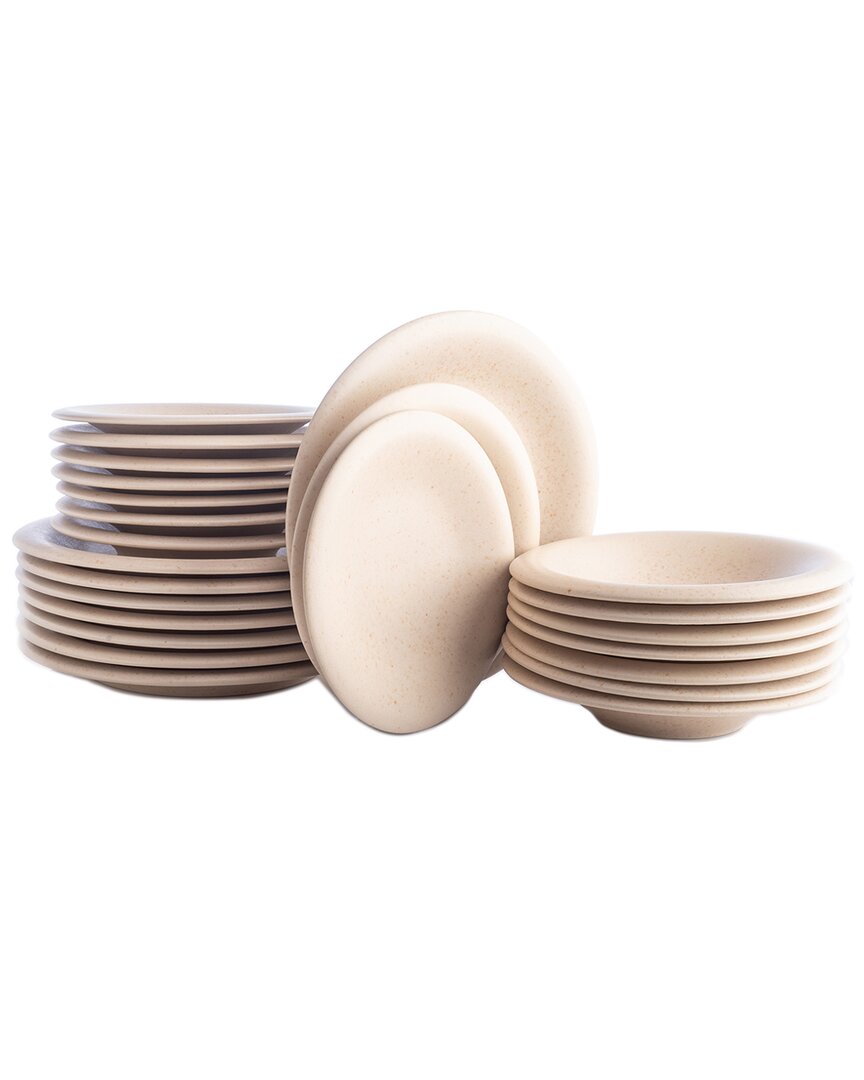 Shop Stone Lain Aro 24pc Cream Matte Stoneware Dinnerware Set In White