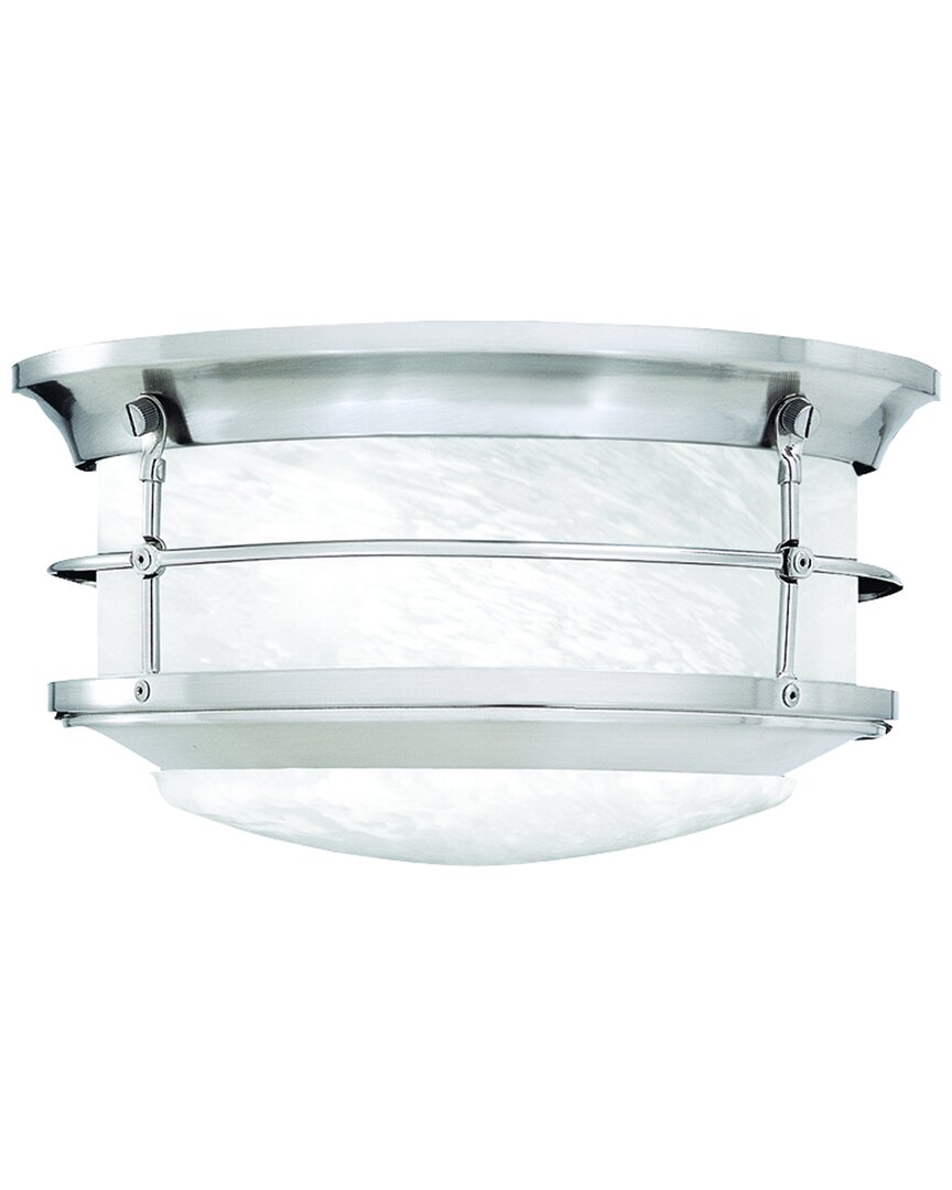 Artistic Home & Lighting Artistic Home Outdoor Essentials 11.25'' Wide 2-light Outdoor Flush Mount In Silver