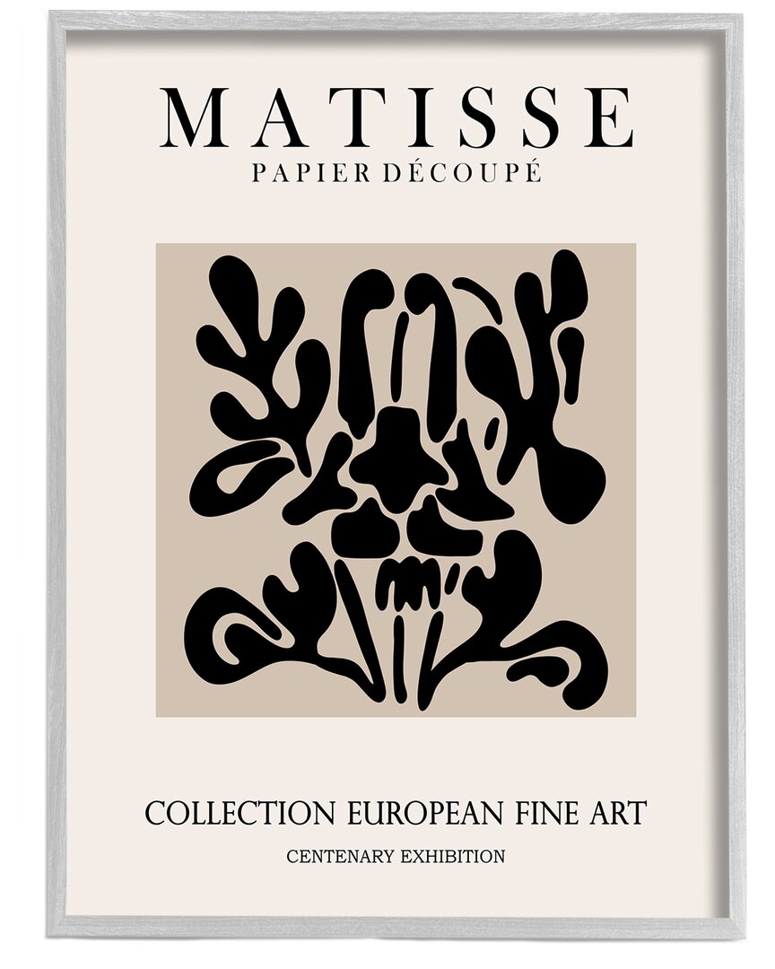 Stupell Abstract Contemporary Black Floral Design Matisse Typography By Ros Ruseva Wall Art