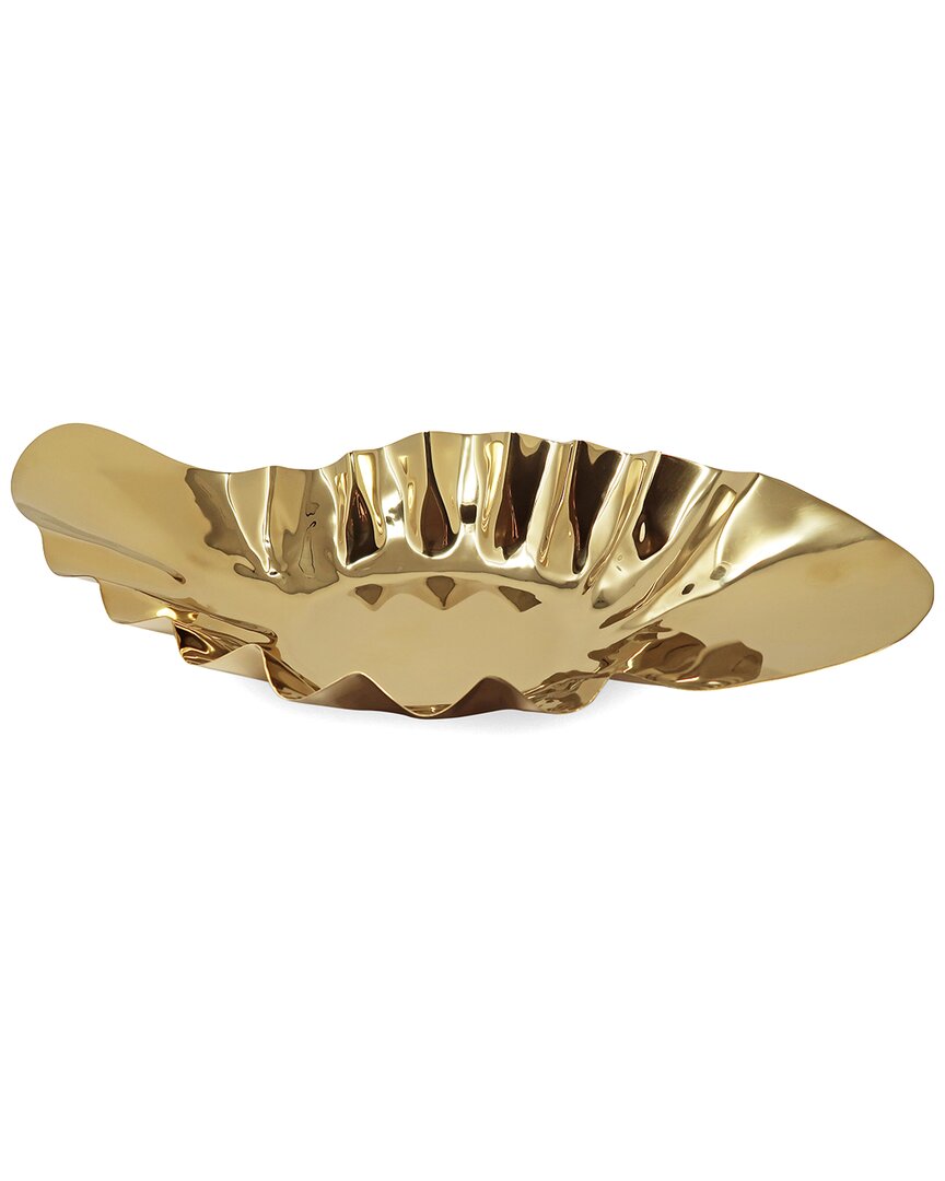 Vivience Hammered Wavy Platter In Gold