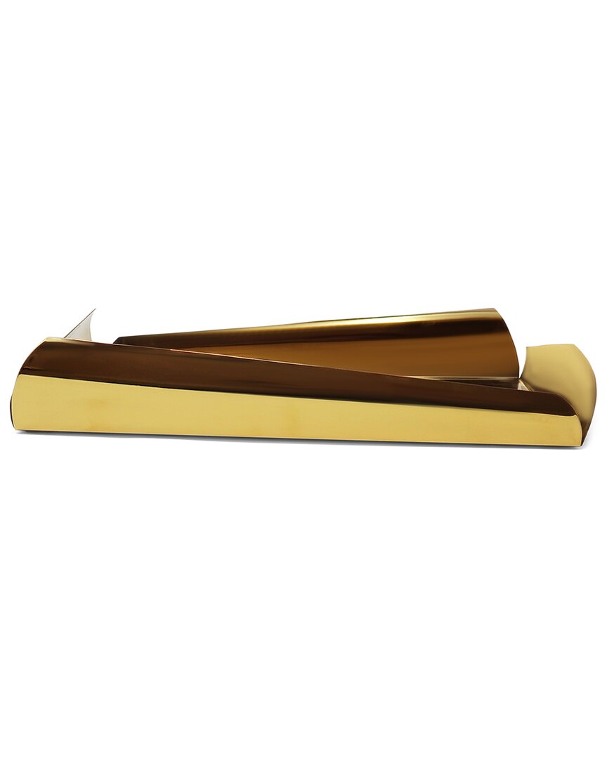 Vivience Oblong Tray In Gold