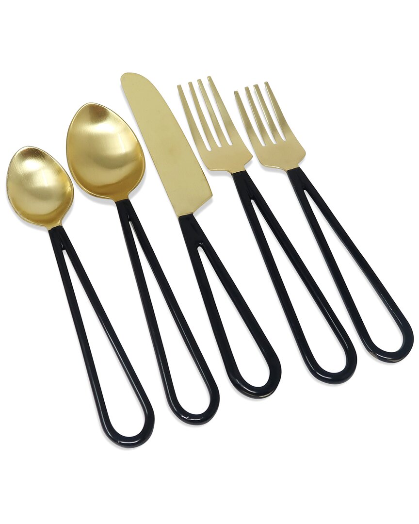 Vivience Service For 4 - 20pc Flatware Set In Black