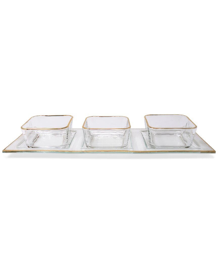 Vivience 3 Bowl Relish Dish Glass