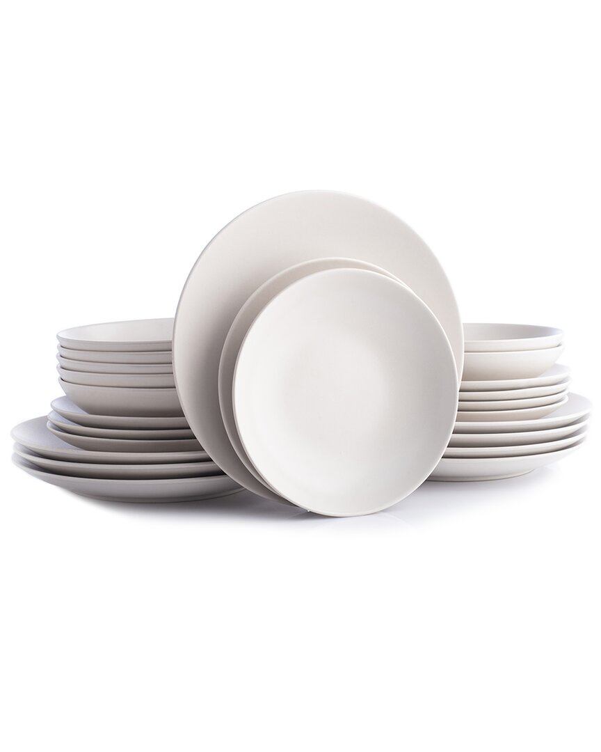 Shop Stone Lain Semplice 24pc White Matte Stoneware Dinnerware Set