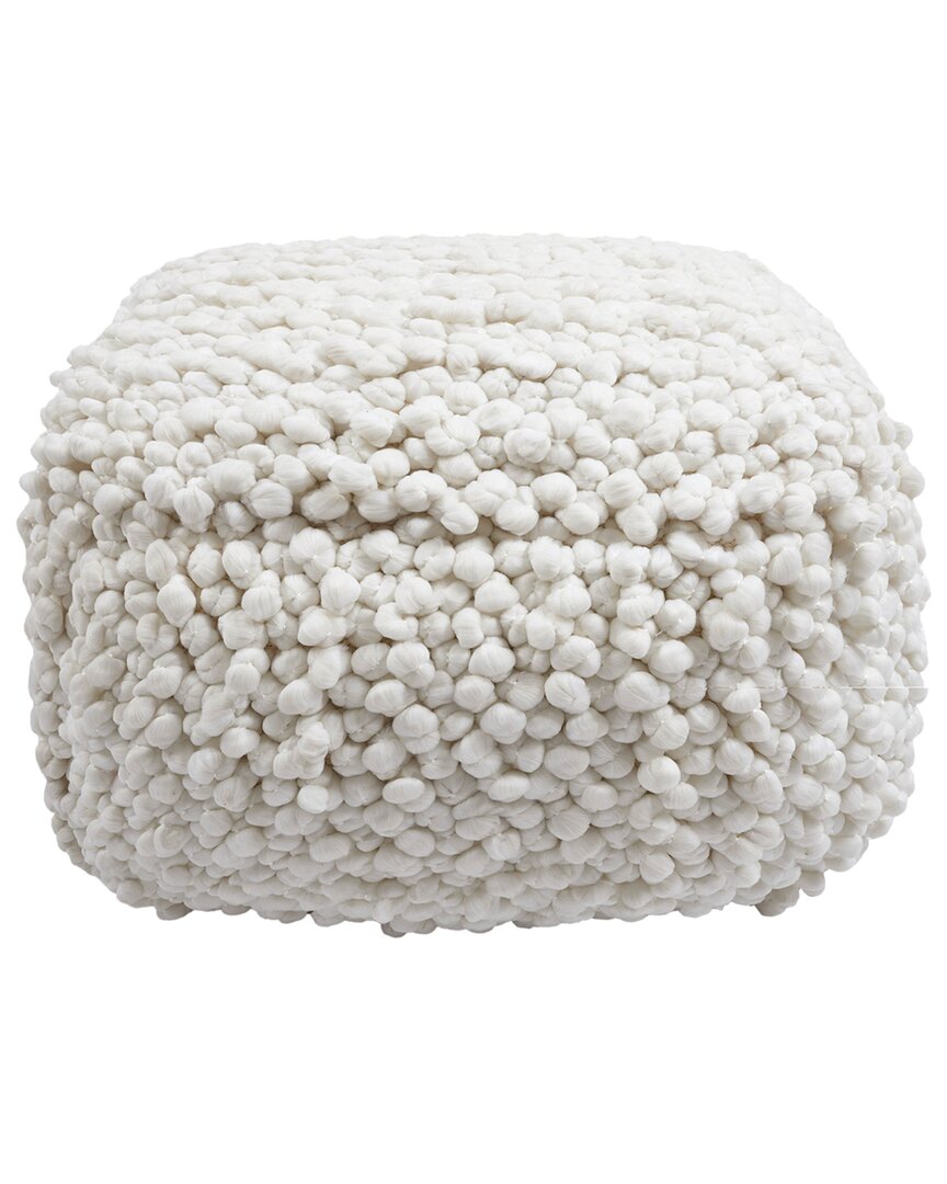 Tov Furniture Cathy Woven Pouf In Cream