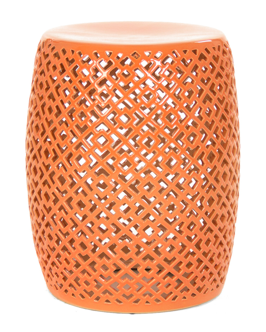 Zentique Lorin Garden Stool Orange In Orange