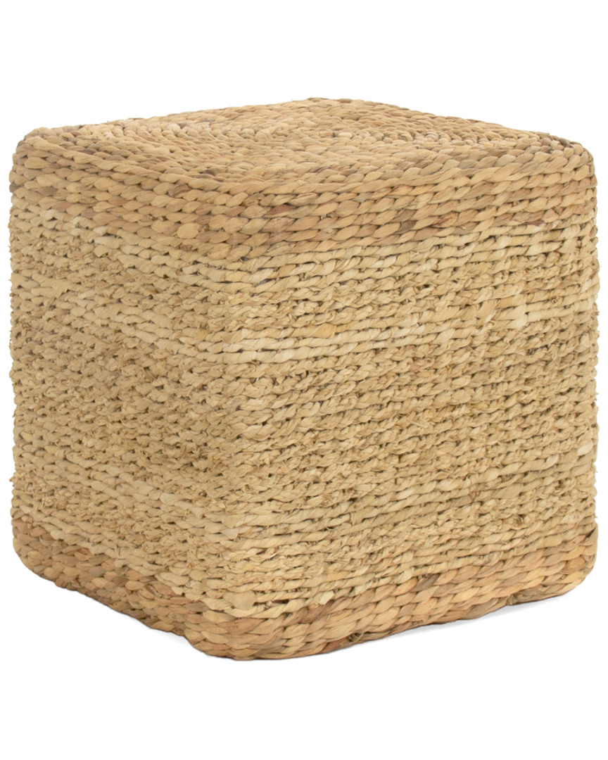 Zentique Woven Cube Ottoman In Nude